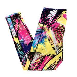 New Qivicima Geometry Colorful High-Waist Leggings Large